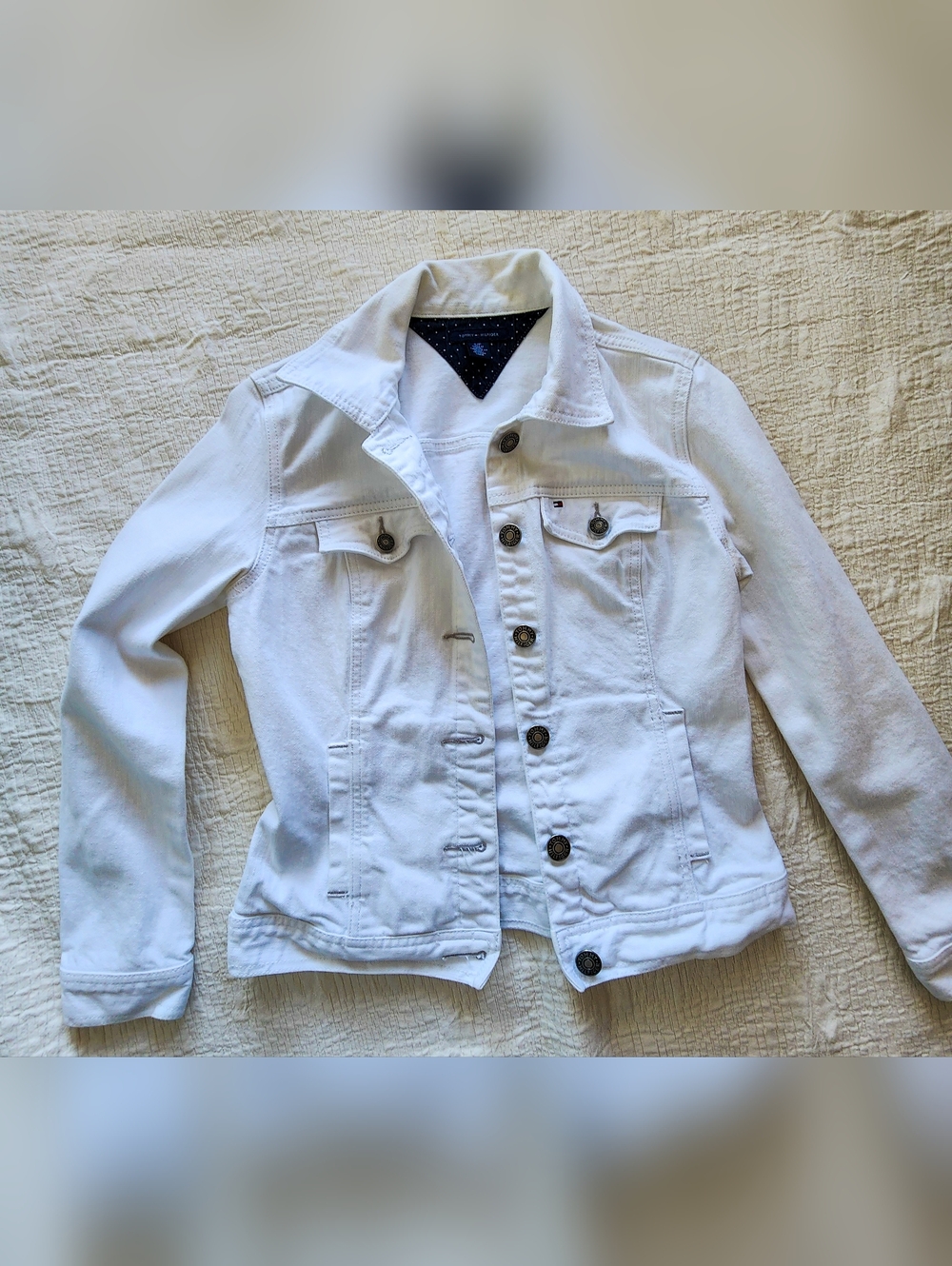 Tommy Hilfiger White Denim Jacket - Button Front